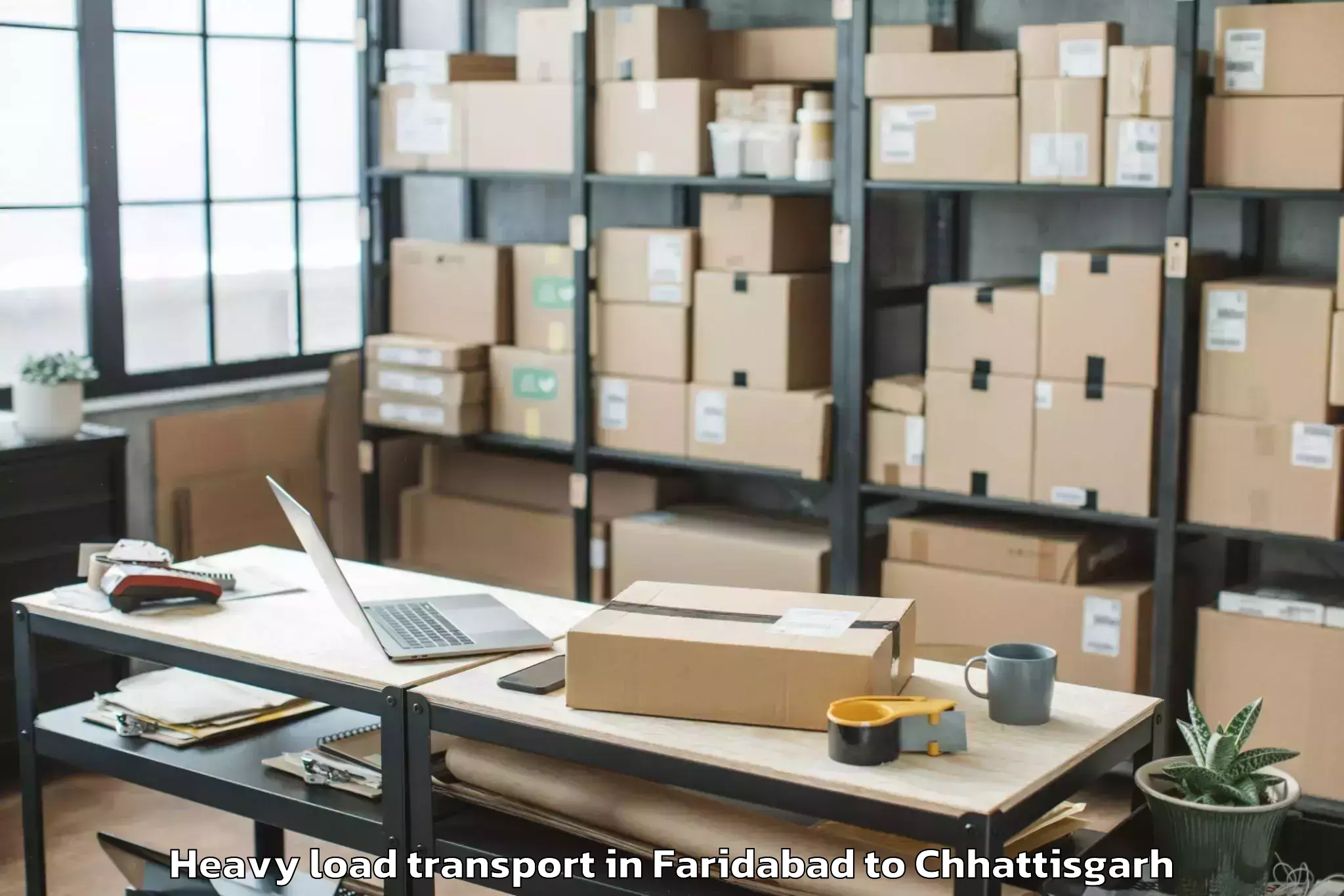 Top Faridabad to Bastanar Heavy Load Transport Available